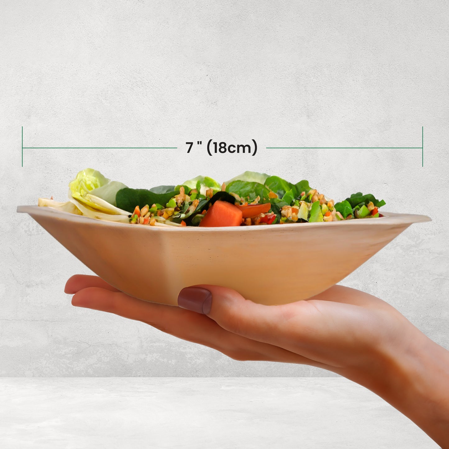 7" (18cm) Square Palm Leaf Compostable Bowls