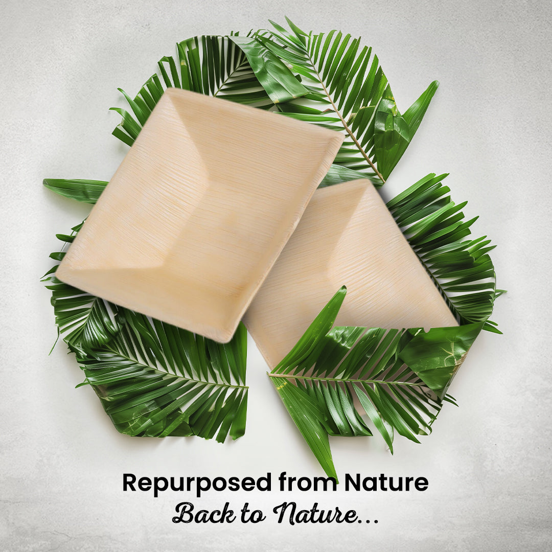 7" (18cm) Square Palm Leaf Compostable Bowls - Eco Leaf Products