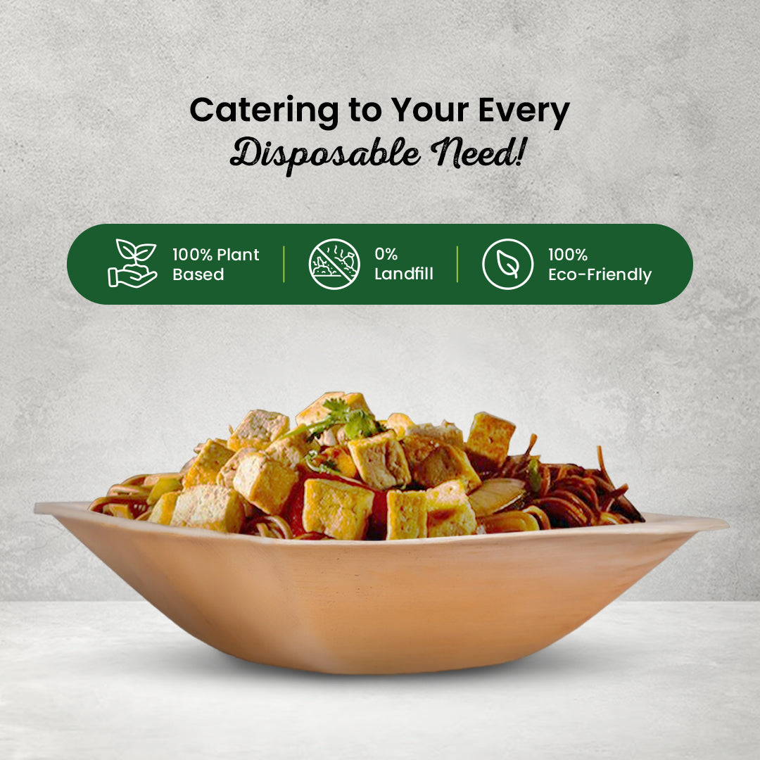 7" (18cm) Square Palm Leaf Compostable Bowls - Eco Leaf Products