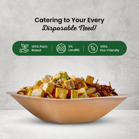 7" (18cm) Square Palm Leaf Compostable Bowls - Eco Leaf Products