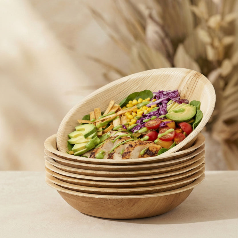 8" (20cm) Large Compostable Round Bowls - Eco Leaf Products