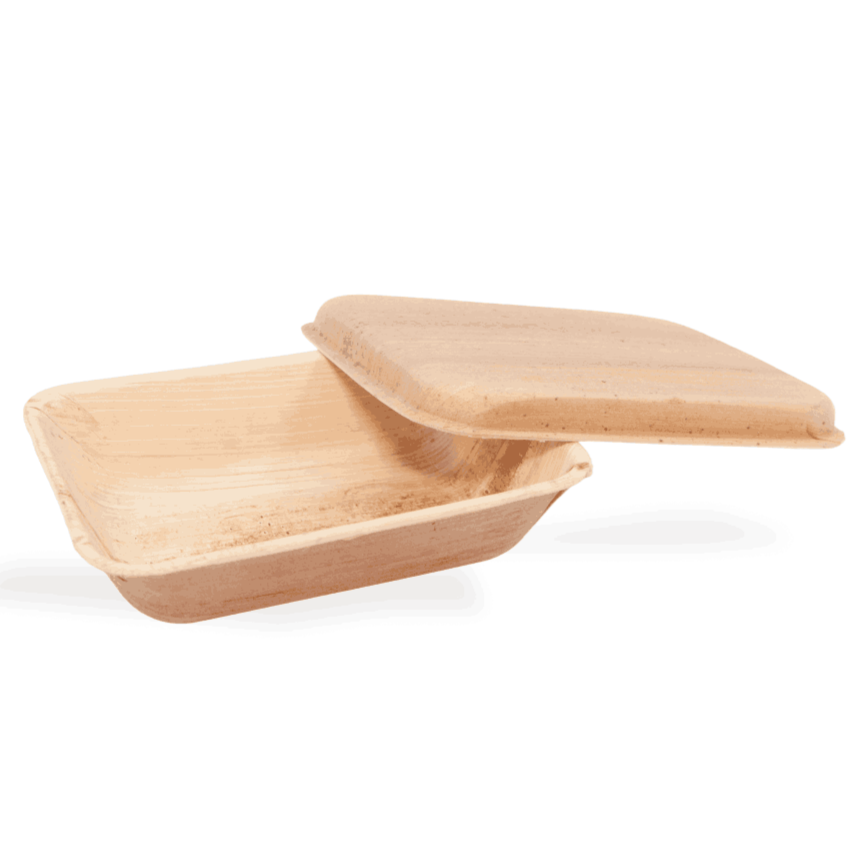 500ml Palm Leaf Container Box With Lid - Eco Leaf Products