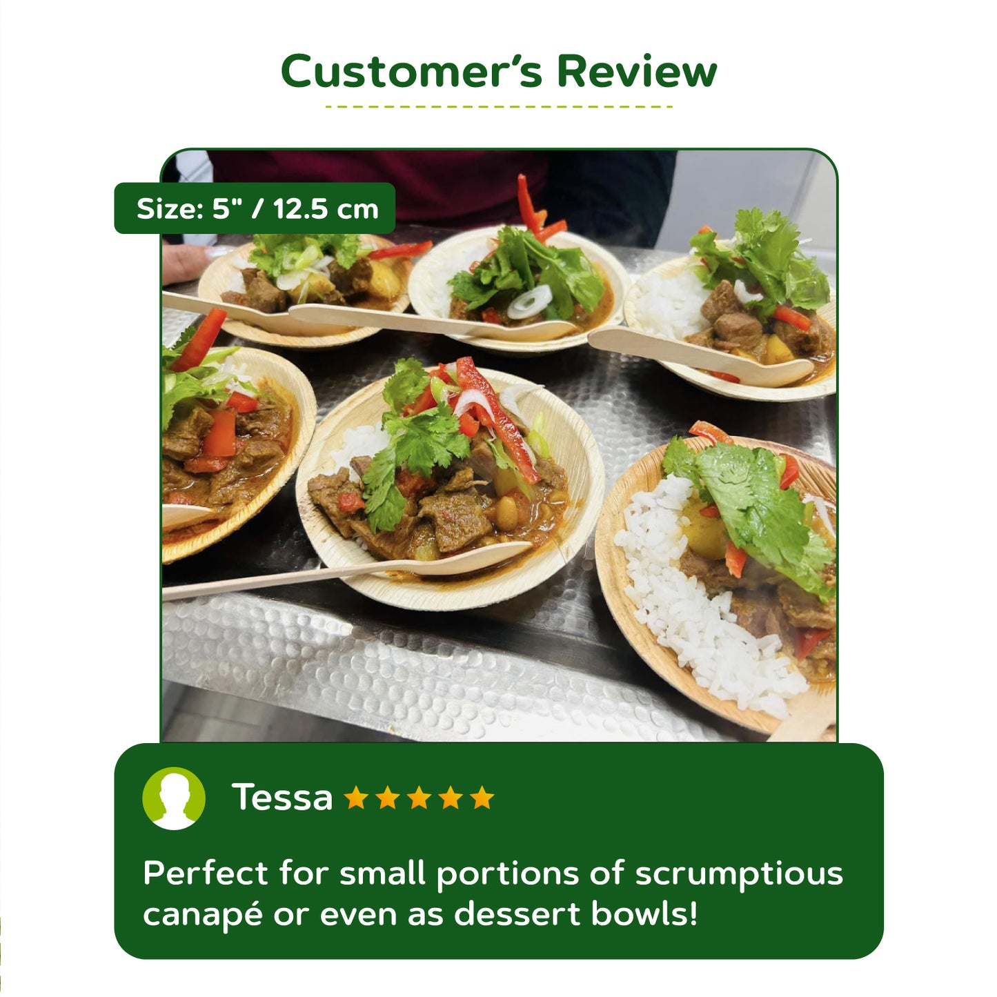 5" (12 cm) Round Compostable Palm Leaf Dessert Bowls - Eco Leaf Products