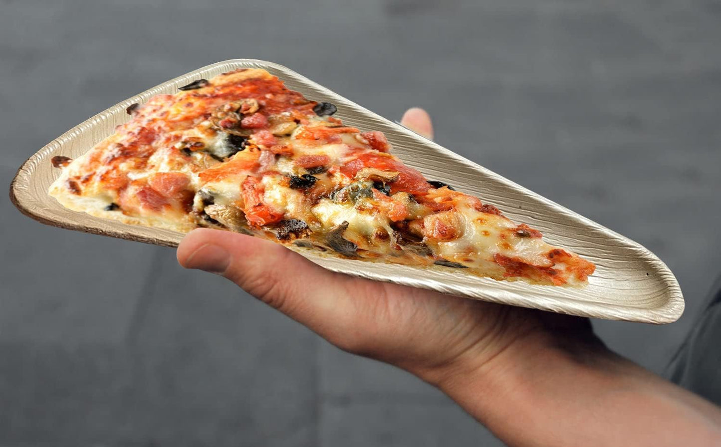 Palm Leaf Triangle Slice Plates 10" (25cm) - Eco Leaf Products