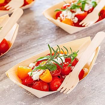 Canape Wooden Food Boats (Pack of 50) - Eco Leaf Products