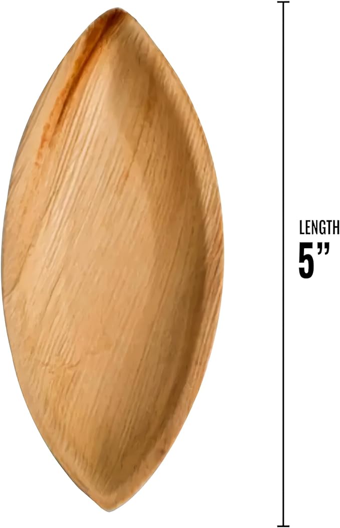 Sauce Dip 5" (12cm) Eye Shape Palm Leaf Bowl - Eco Leaf Products