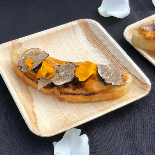 7" (18cm) Square Disposable Palm Leaf Plates - Eco Leaf Products