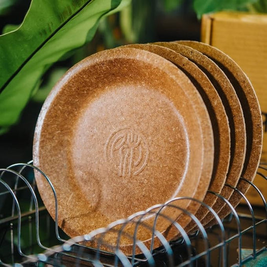 Rice Husk Disposable Plates - Made From 100% Paddy Residue - Eco Leaf Products