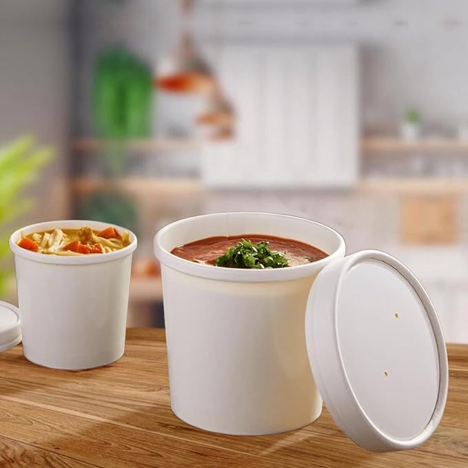 White Soup/Ice-cream Containers - Pack of 50 - Eco Leaf Products