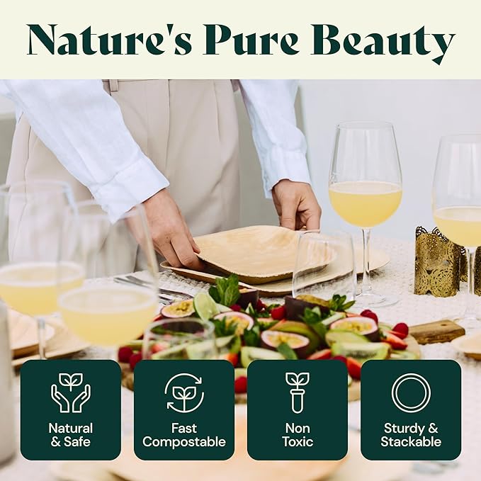 Combo Set 10" (25cm) + 7" (18cm) Square Bamboo Plates - Eco Leaf Products