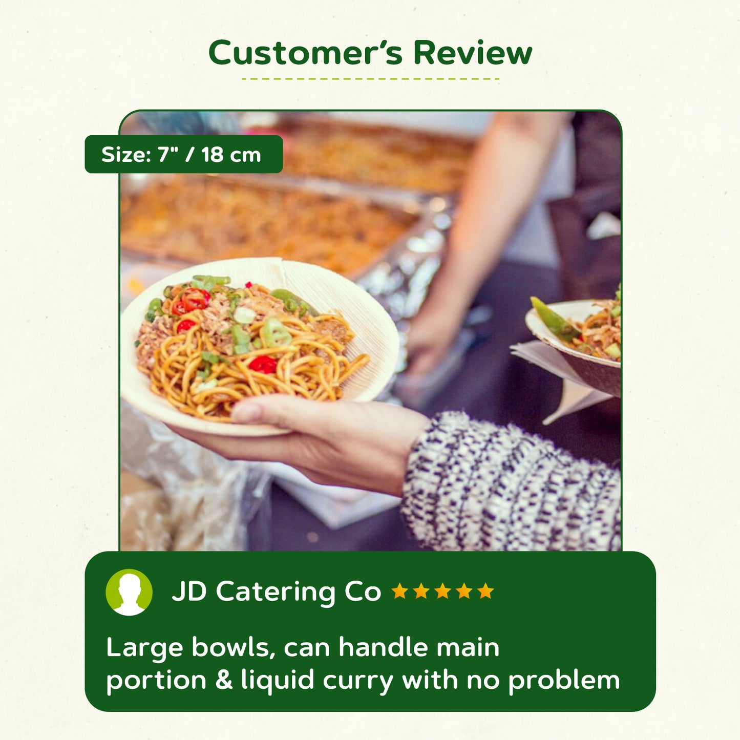 7" (18cm) Round Compostable Bamboo Bowls - Eco Leaf Products