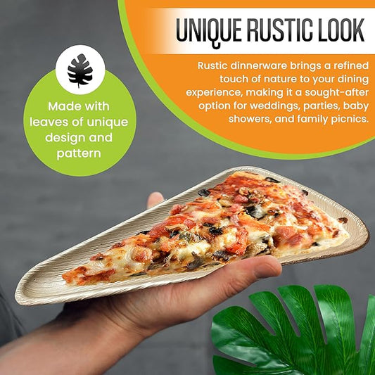 Palm Leaf Triangle Slice Plates 10" (25cm) - Eco Leaf Products