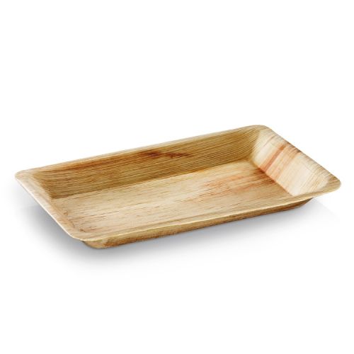 8" (20cm) Rectangle Disposable Wooden Tray - Eco Leaf Products