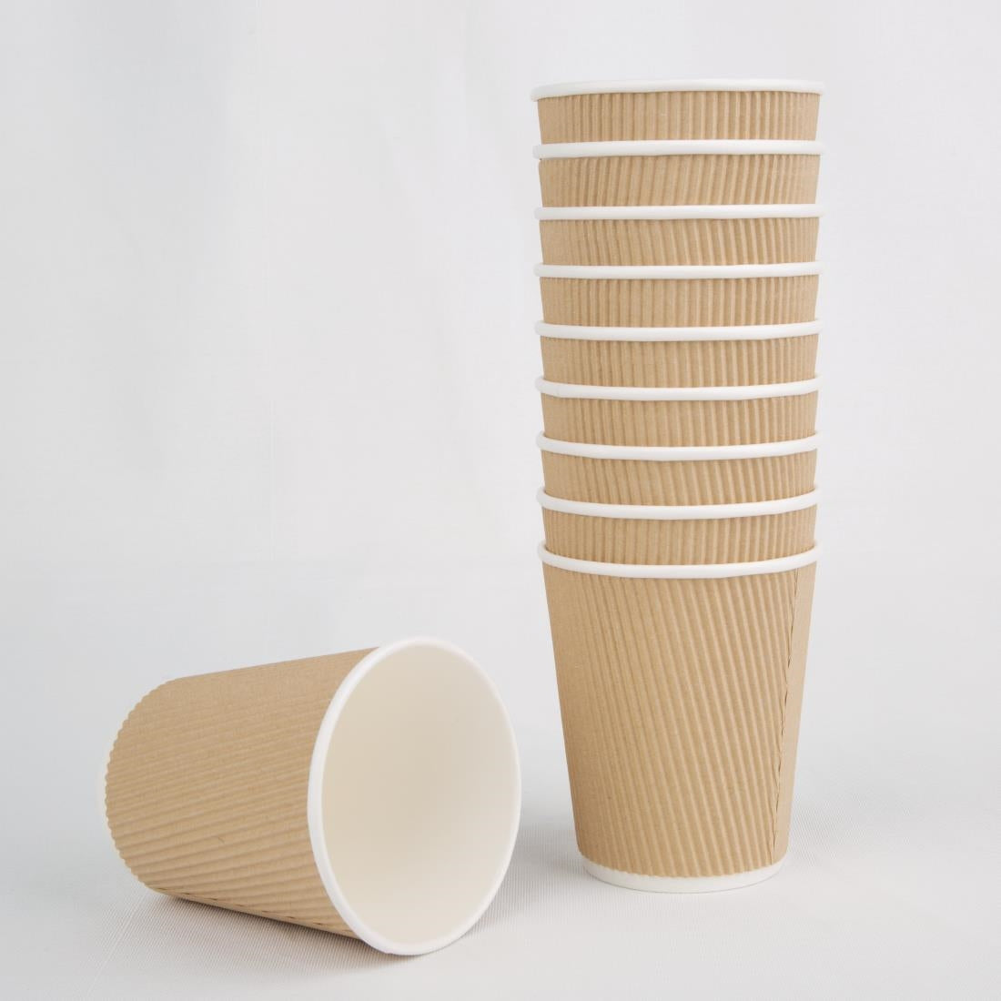 8oz (225ml) Kraft Ripple Recyclable Coffee Cups - Eco Leaf Products