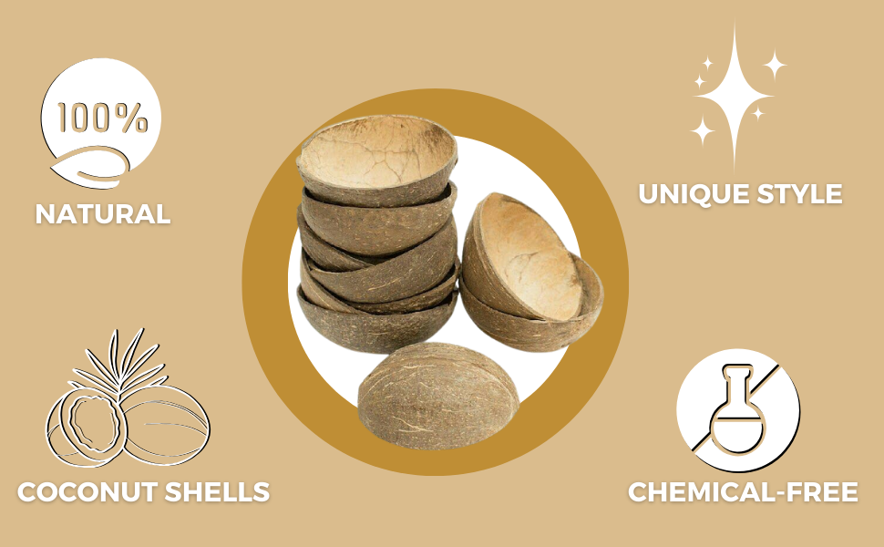 100% Natural Oval Coconut Shell Bowl - Eco Leaf Products