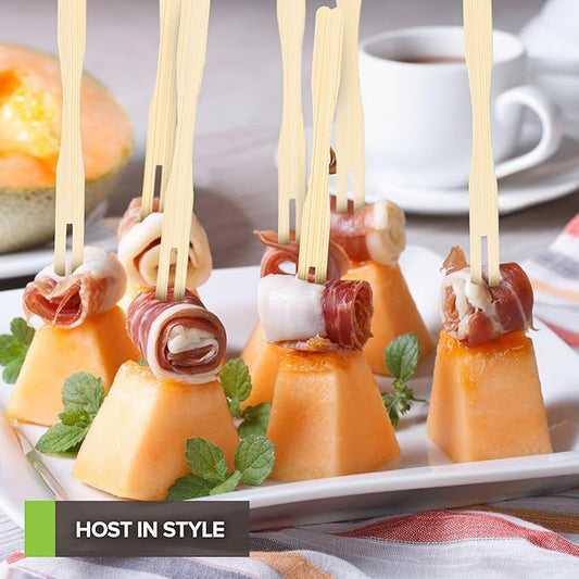 9cm (3.5") Wooden Bamboo Buffet Forks - Eco Leaf Products