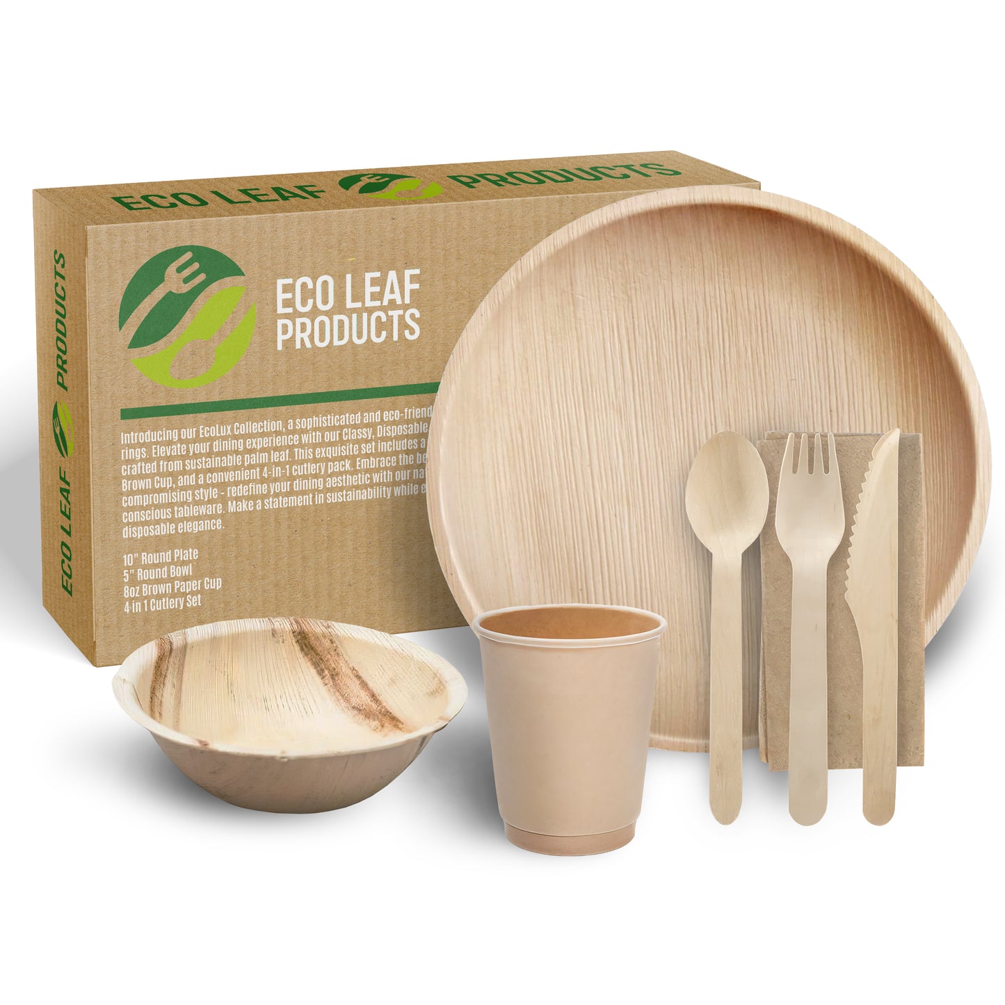 Bamboo Party Plates - Disposable Plates & Bowls - Eco Leaf Products