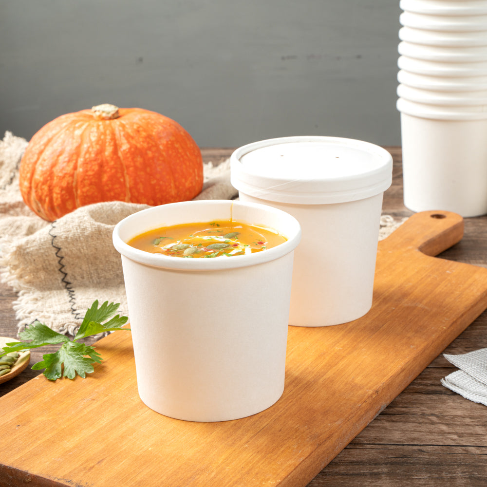 White Soup/Ice-cream Containers - Pack of 50 - Eco Leaf Products