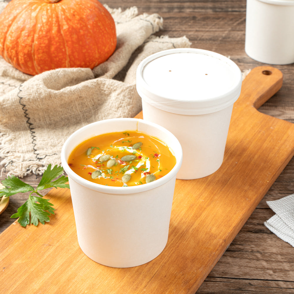 White Soup/Ice-cream Containers - Pack of 50 - Eco Leaf Products