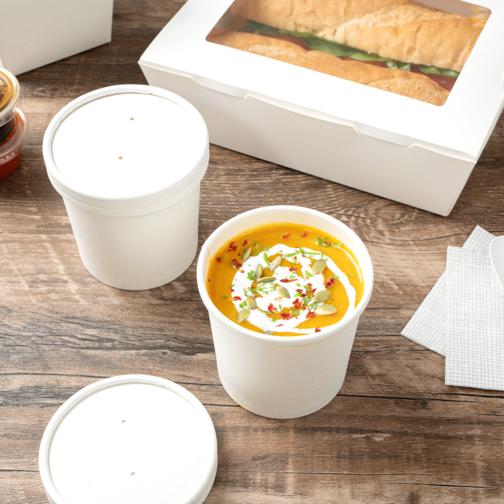 White Soup/Ice-cream Containers - Pack of 50 - Eco Leaf Products