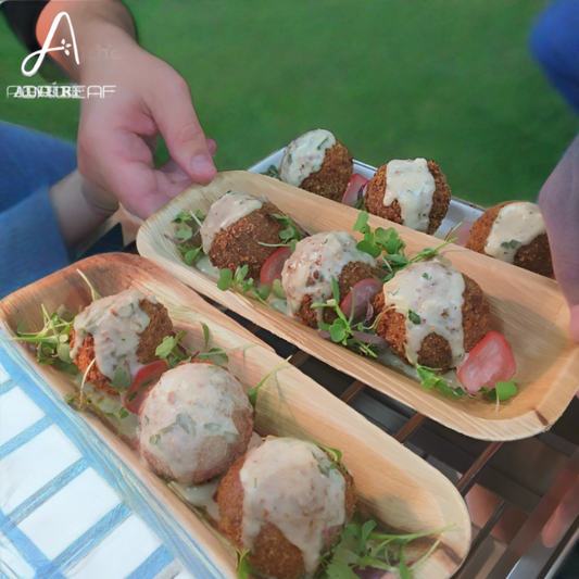 Sushi Serving Disposable Bamboo Tray 7" x 3" (18cm x 8cm) - Eco Leaf Products