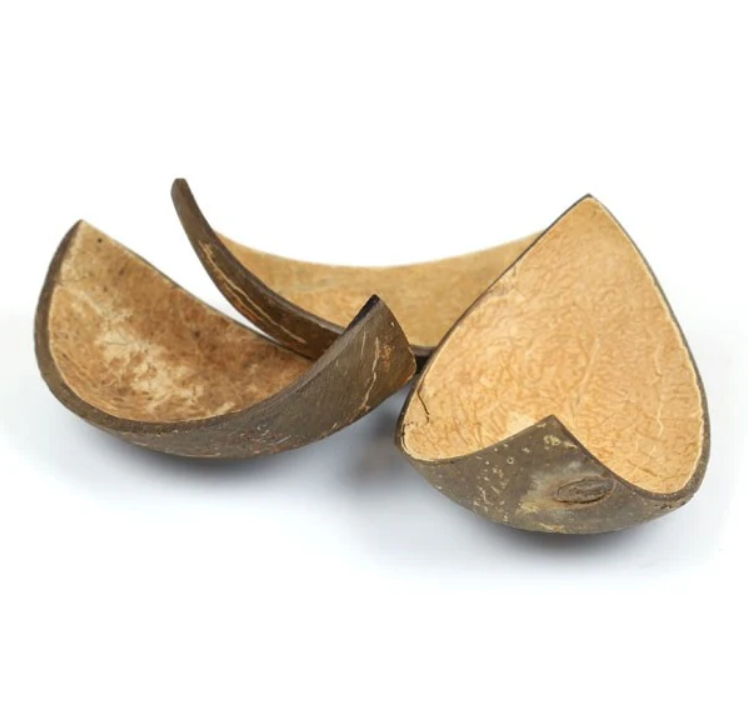 Coconut Shell Boats 10cm Semi Polished - Eco Leaf Products