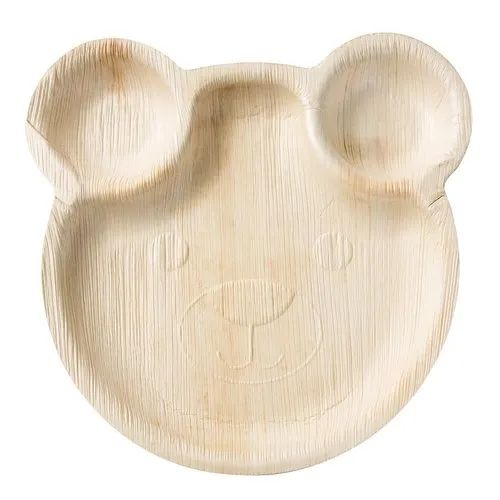 Kids Party Plates 9" Teddy Bear Disposable Palm Leaf Plates 10 pk - Eco Leaf Products