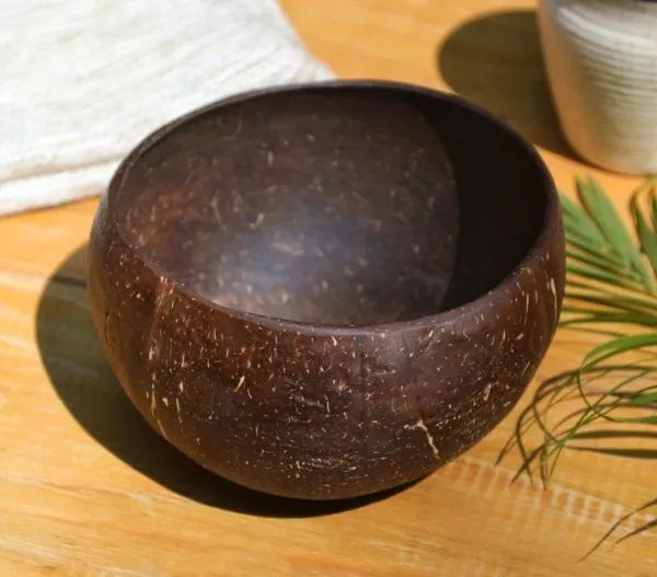 Round Polished Textured Coconut Shell 400ml - Eco Leaf Products