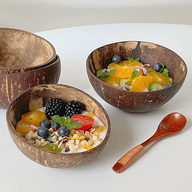 Jumbo Polished Coconut Bowl 500ml - Eco Leaf Products