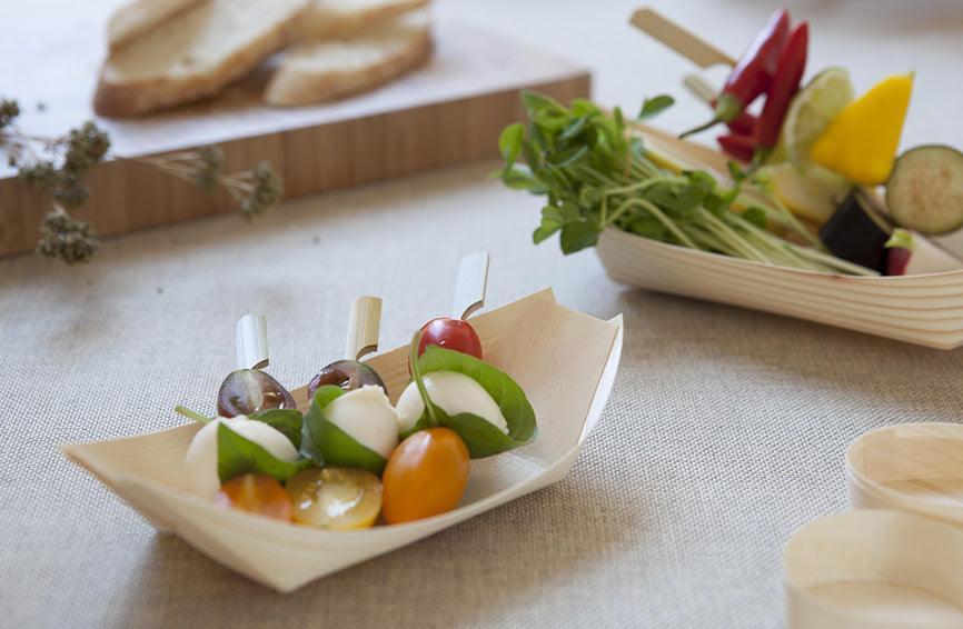 Canape Wooden Food Boats (Pack of 50) - Eco Leaf Products