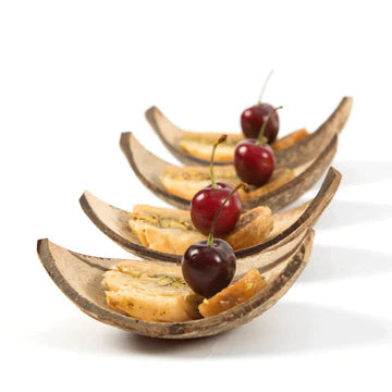 Coconut Shell Boats 10cm Semi Polished