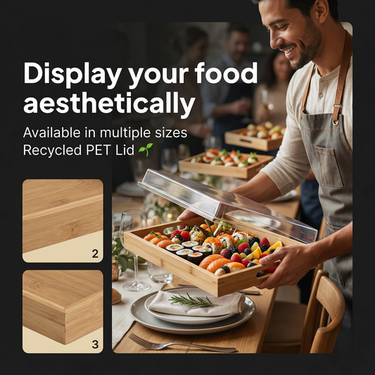 RPET Lids For Square Wooden Trays - Eco Leaf Products