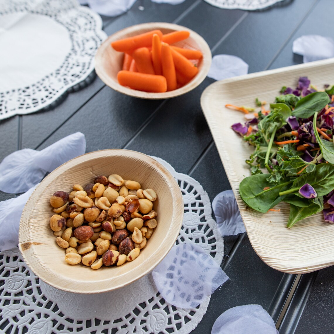 5" (12 cm) Round Compostable Palm Leaf Dessert Bowls - Eco Leaf Products