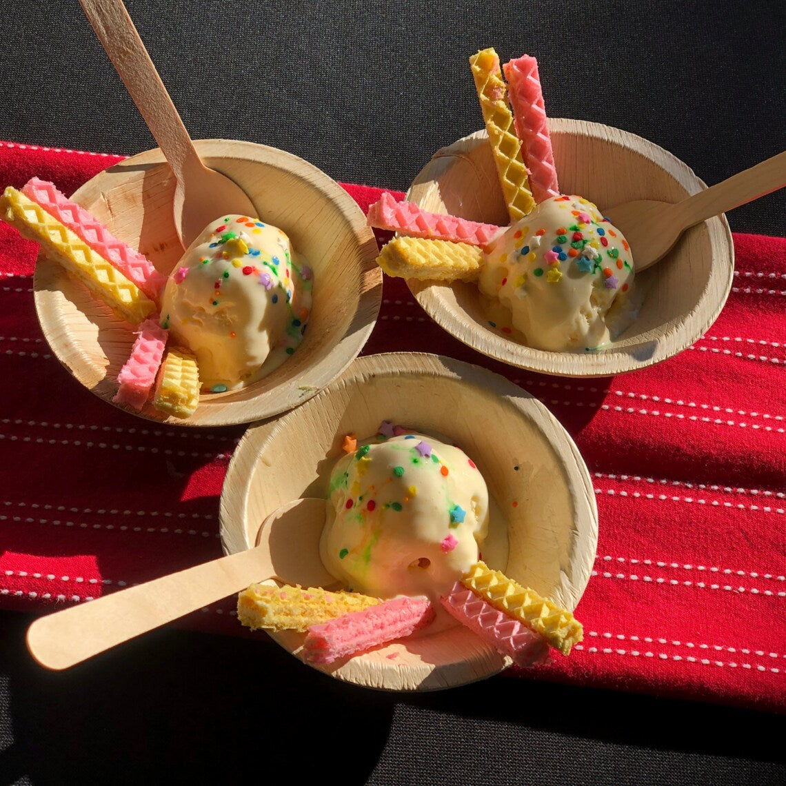 5" (12 cm) Round Compostable Palm Leaf Dessert Bowls - Eco Leaf Products