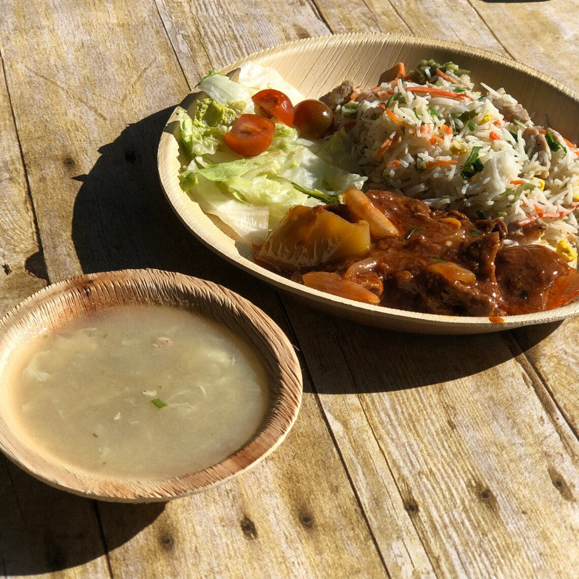 5" (12 cm) Round Compostable Palm Leaf Dessert Bowls - Eco Leaf Products