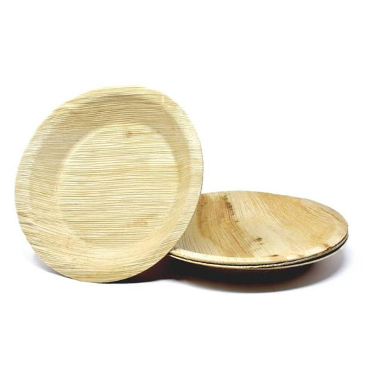 8" (20cm) Round Palm Leaf Disposable Plates - Eco Leaf Products