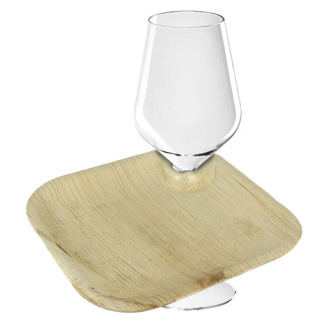 Wine Glass Holder - 8" (20cm) Disposable Bamboo Plates - Eco Leaf Products
