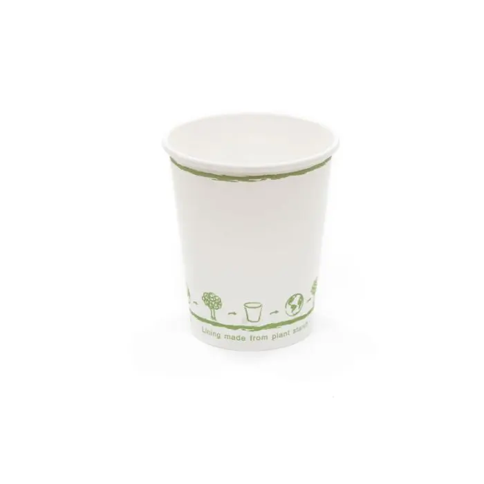 8oz Single Wall White Compostable Paper Cup - Small - Eco Leaf Products