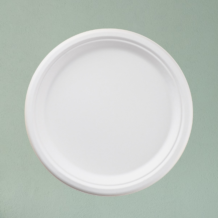 23cm (9") Disposable Round Bagasse Plate - Compostable & Eco-friendly - Eco Leaf Products