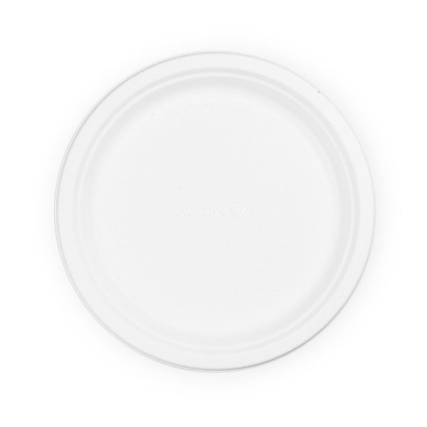 25cm (10") Round Bagasse Disposable Plate - Eco Leaf Products