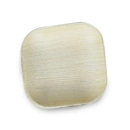 Small 4" (10cm) Square Palm Leaf Wooden Bamboo Sauce Dish - Eco Leaf Products