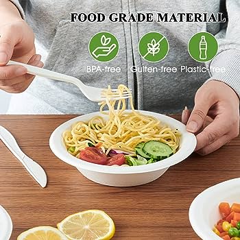 12oz (350ml) Round Bagasse Disposable Bowl - Eco Leaf Products