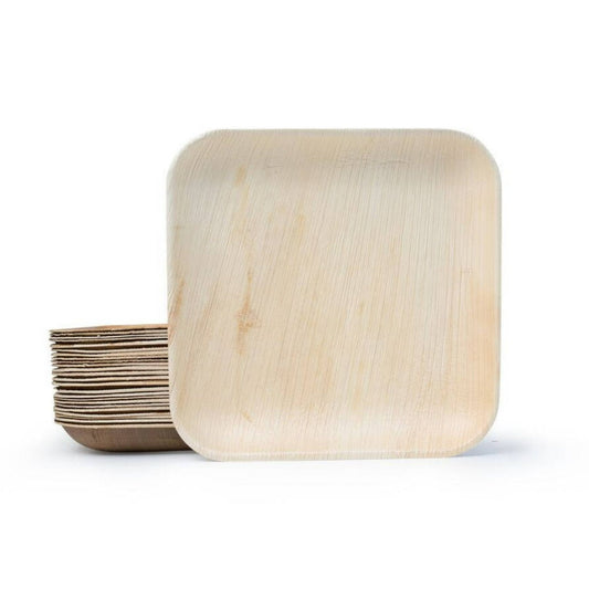 10" / 25 cm Square Compostable Palm Leaf Plate - Eco Leaf Products
