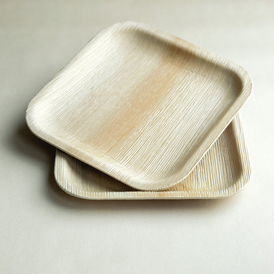 8" / 20 cm Square Palm Leaf Plate - Eco Leaf Products