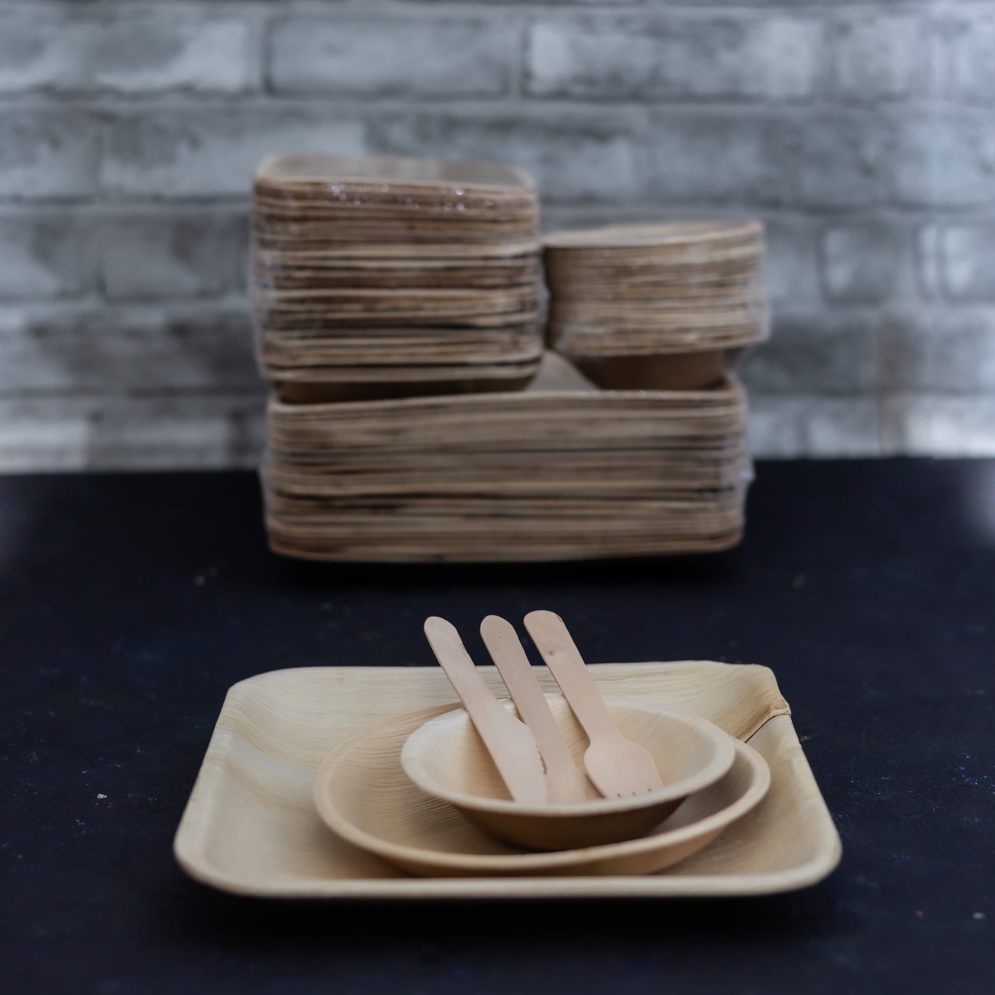 (eco) Christmas Party Gift Set - Compostable Palm Leaf Plates, Bowls & Cutlery Set - Eco Leaf Products