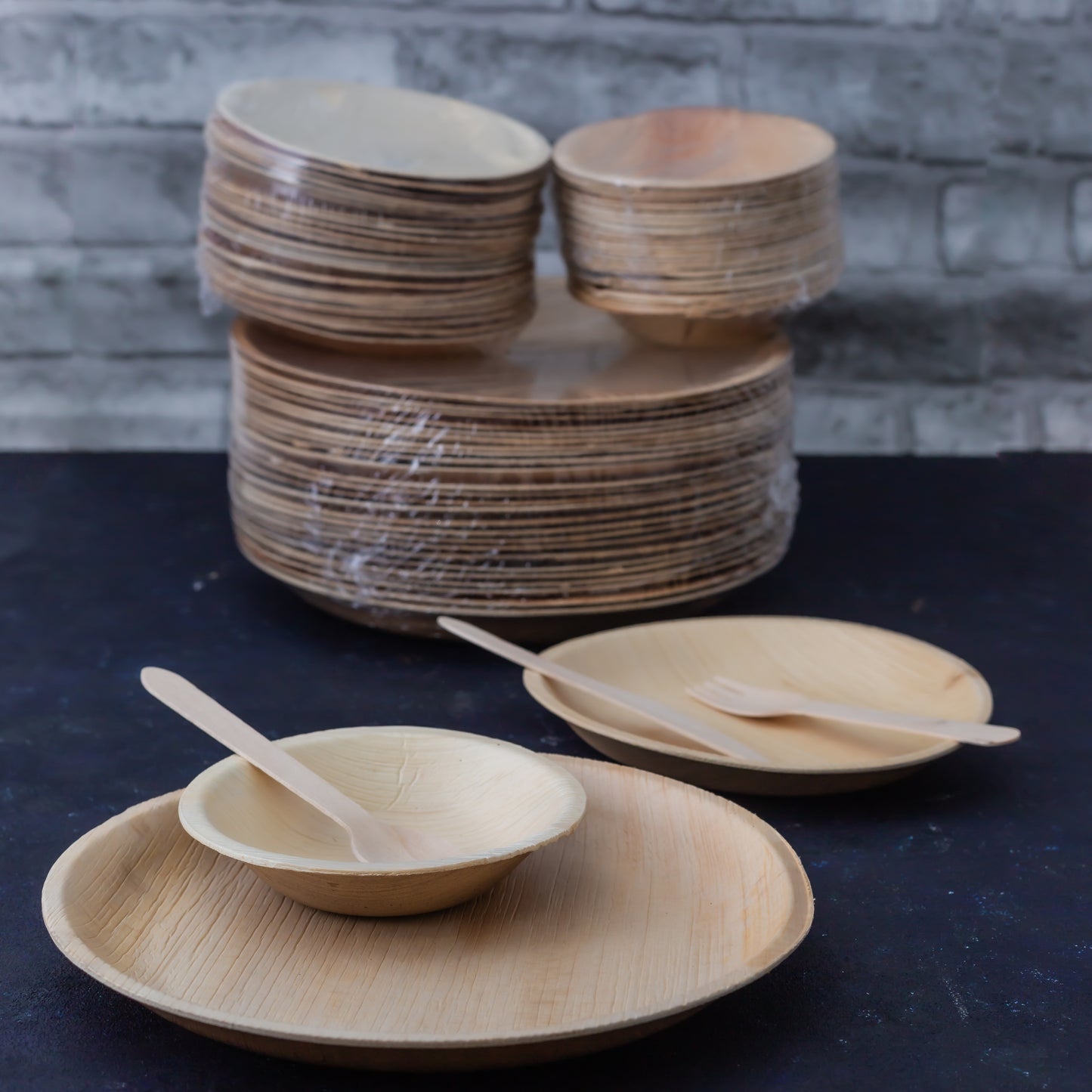 (eco) Christmas Party Gift Set - Compostable Palm Leaf Plates, Bowls & Cutlery Set - Eco Leaf Products