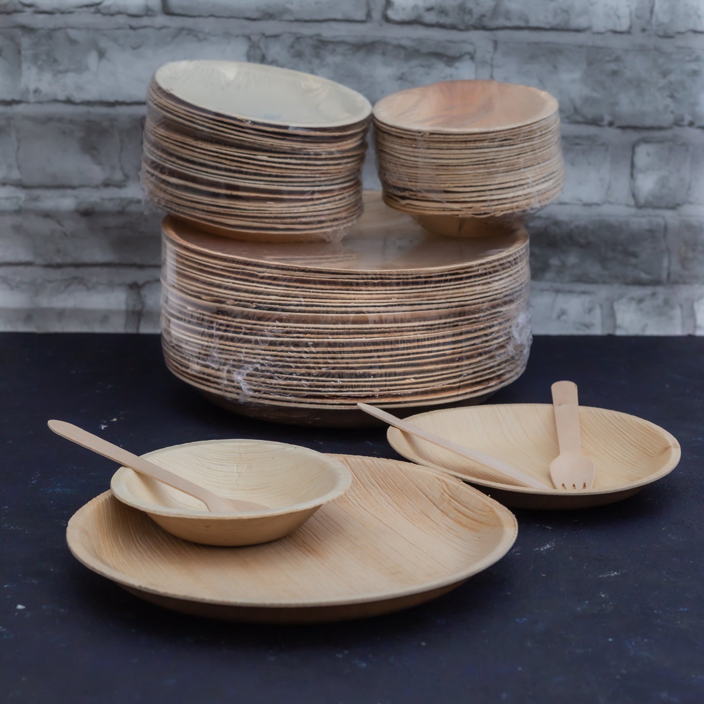 (eco) Christmas Party Gift Set - Compostable Palm Leaf Plates, Bowls & Cutlery Set - Eco Leaf Products