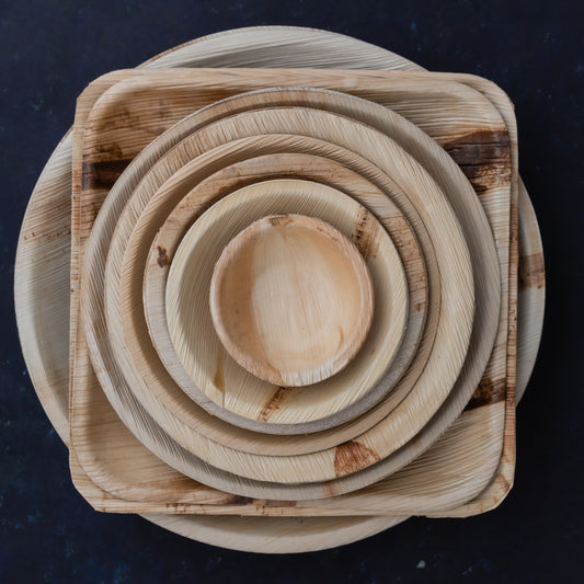 (eco) Christmas Party Gift Set - Compostable Palm Leaf Plates, Bowls & Cutlery Set - Eco Leaf Products