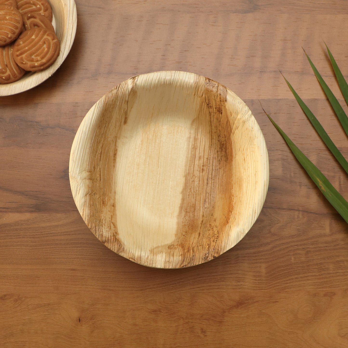 5" / 12.7 cm Round Palm Leaf Bowls - Eco Leaf Products