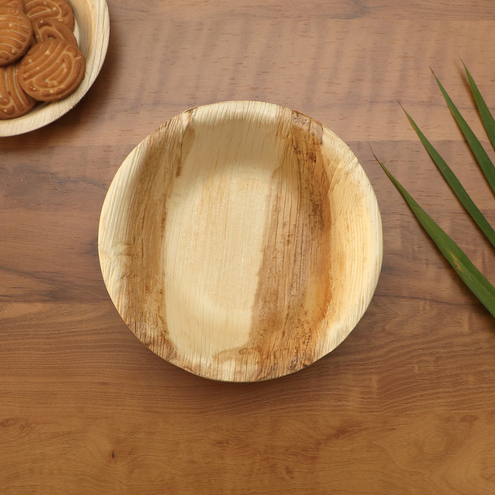 5" / 12.7 cm Round Palm Leaf Bowls - Eco Leaf Products